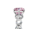 White gold Fancy Pink Asscher Cut Diamond Side Stone Engagement Ring with Four-Prong Setting_41