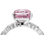 White gold Fancy Pink Asscher Cut Diamond Side Stone Solitaire Ring with Round  and Four-Prong Setting_28