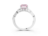 White gold Fancy Pink Asscher Cut Diamond Solitaire Celtic Knot Ring with Four-Prong Setting_60