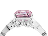 White gold Fancy Pink Asscher Cut Diamond Solitaire Celtic Knot Ring with Four-Prong Setting_61