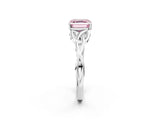 White gold Fancy Pink Asscher Cut Diamond Solitaire Celtic Knot Ring with Four-Prong Setting_61