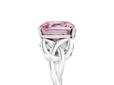 White gold Fancy Pink Asscher Cut Diamond Solitaire Celtic Knot Ring with Four-Prong Setting_62