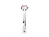 White gold Fancy Pink Asscher Cut Diamond Solitaire Engagement Ring with Cathedral Setting and Four-Prong Mount_26