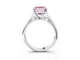 White gold Fancy Pink Asscher Cut Diamond Solitaire Engagement Ring with Cathedral Setting and Four-Prong Mount_27