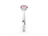 White gold Fancy Pink Asscher Cut Diamond Solitaire Engagement Ring with Cathedral Setting and Four-Prong Mount_32