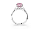 White gold Fancy Pink Asscher Cut Diamond Solitaire Engagement Ring with Cathedral Setting and Four-Prong Mount_33