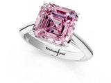 White gold Fancy Pink Asscher Cut Diamond Solitaire Engagement Ring with Cathedral Setting and Four-Prong Mount_83