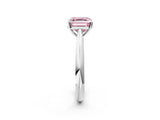 White gold Fancy Pink Asscher Cut Diamond Solitaire Engagement Ring with Cathedral Setting and Four-Prong Mount_84