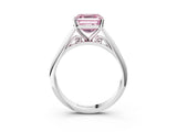 White gold Fancy Pink Asscher Cut Diamond Solitaire Engagement Ring with Cathedral Setting and Four-Prong Mount_85