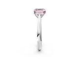 White gold Fancy Pink Asscher Cut Diamond Solitaire Engagement Ring with Cathedral Setting and Four-Prong Mount_96