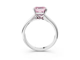 White gold Fancy Pink Asscher Cut Diamond Solitaire Engagement Ring with Classic Band and Four-Prong Setting_66