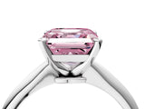 White gold Fancy Pink Asscher Cut Diamond Solitaire Engagement Ring with Classic Band and Four-Prong Setting_66
