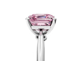 White gold Fancy Pink Asscher Cut Diamond Solitaire Engagement Ring with Classic Band and Four-Prong Setting_68