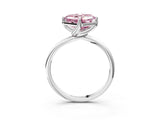 White gold Fancy Pink Asscher Cut Diamond Solitaire Engagement Ring with Four-Prong Setting and Classic Band_68