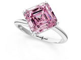 White gold Fancy Pink Asscher Cut Diamond Solitaire Engagement Ring with Four-Prong Setting and Classic Band_72