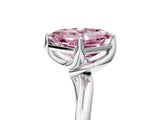 White gold Fancy Pink Asscher Cut Diamond Solitaire Engagement Ring with Four-Prong Setting and Classic Band_76