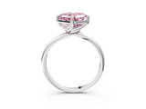 White gold Fancy Pink Asscher Cut Diamond Solitaire Engagement Ring with Four-Prong Setting and Classic Band_81
