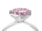 White gold Fancy Pink Asscher Cut Diamond Solitaire Engagement Ring with Four-Prong Setting and Classic Band_82
