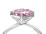 White gold Fancy Pink Asscher Cut Diamond Solitaire Engagement Ring with Four-Prong Setting and Classic Band_94