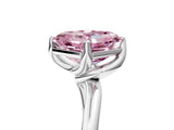 White gold Fancy Pink Asscher Cut Diamond Solitaire Engagement Ring with Four-Prong Setting and Classic Band_95