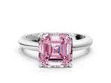 White gold Fancy Pink Asscher Cut Diamond Solitaire Engagement Ring with Round Band and Four-Prong Setting_113