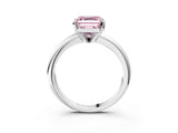 White gold Fancy Pink Asscher Cut Diamond Solitaire Engagement Ring with Round Band and Four-Prong Setting_116