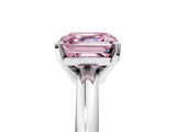 White gold Fancy Pink Asscher Cut Diamond Solitaire Engagement Ring with Round Band and Four-Prong Setting_119