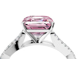 White gold Fancy Pink Asscher Cut Diamond Solitaire Engagement Ring with Twisted Pavé Band and Four-Prong Setting_100