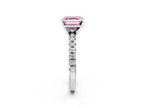 White gold Fancy Pink Asscher Cut Diamond Solitaire Pavé Engagement Ring with Round Band and Prong Setting_50