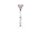 White gold Fancy Pink Asscher Cut Diamond Solitaire Ring with Classic Band and Four-Prong Setting_2
