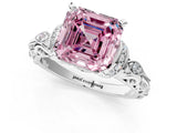 White gold Fancy Pink Asscher Cut Diamond Solitaire Ring with Filigree Band and Four-Prong Setting_18