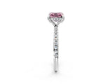 White gold Fancy Pink Asscher Cut Diamond Solitaire Ring with Four-Prong Setting and Pavé Band_5