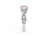 White gold Fancy Pink Asscher Cut Diamond Solitaire Ring with Four-Prong Setting and Twisted Pavé Band_19