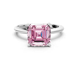 White gold Fancy Pink Asscher Cut Diamond Solitaire Ring with Six-Prong Setting and Classic Band_36