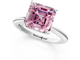White gold Fancy Pink Asscher Cut Diamond Solitaire Ring with Six-Prong Setting and Classic Band_36