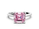 White gold Fancy Pink Asscher Cut Diamond Solitaire Ring with Six-Prong Setting and Classic Band_42