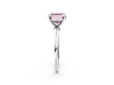 White gold Fancy Pink Asscher Cut Diamond Solitaire Ring with Six-Prong Setting and Classic Band_44