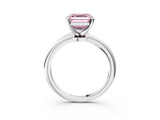 White gold Fancy Pink Asscher Cut Diamond Solitaire Ring with Six-Prong Setting and Classic Band_44