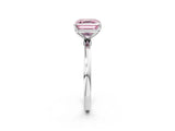 White gold Fancy Pink Asscher Cut Diamond Solitaire Ring with Thin Band and Prong Setting_27