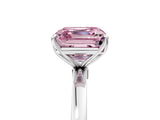 White gold Fancy Pink Asscher Cut Diamond Solitaire Ring with Thin Band and Prong Setting_30