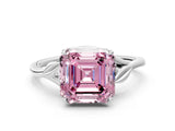 White gold Fancy Pink Asscher Cut Diamond Solitaire Ring with Twist Band and Four-Prong Setting_87