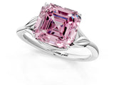 White gold Fancy Pink Asscher Cut Diamond Solitaire Ring with Twist Band and Four-Prong Setting_89