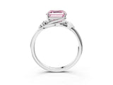 White gold Fancy Pink Asscher Cut Diamond Solitaire Ring with Twist Band and Four-Prong Setting_90