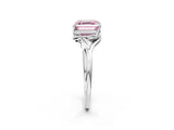 White gold Fancy Pink Asscher Cut Diamond Solitaire Ring with Twist Band and Four-Prong Setting_90