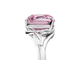 White gold Fancy Pink Asscher Cut Diamond Solitaire Ring with Twist Band and Four-Prong Setting_92