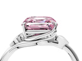 White gold Fancy Pink Asscher Cut Diamond Solitaire Ring with Twist Band and Four-Prong Setting_92