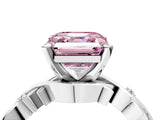 White gold Fancy Pink Asscher Cut Diamond Solitaire Ring with Twisted Band and Prong Setting_45