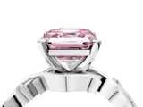 White gold Fancy Pink Asscher Cut Diamond Solitaire Ring with Twisted Band and Prong Setting_63