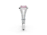 White gold Fancy Pink Asscher Cut Diamond Split Shank Halo Ring with Four-Prong Setting_49