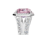 White gold Fancy Pink Asscher Cut Diamond Split Shank Halo Ring with Four-Prong Setting_52